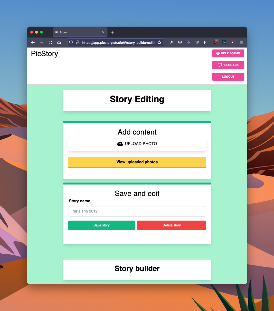 Story editing UI